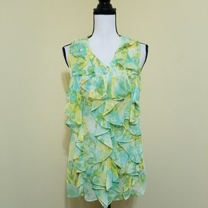 Sleeveless ruffle blouse